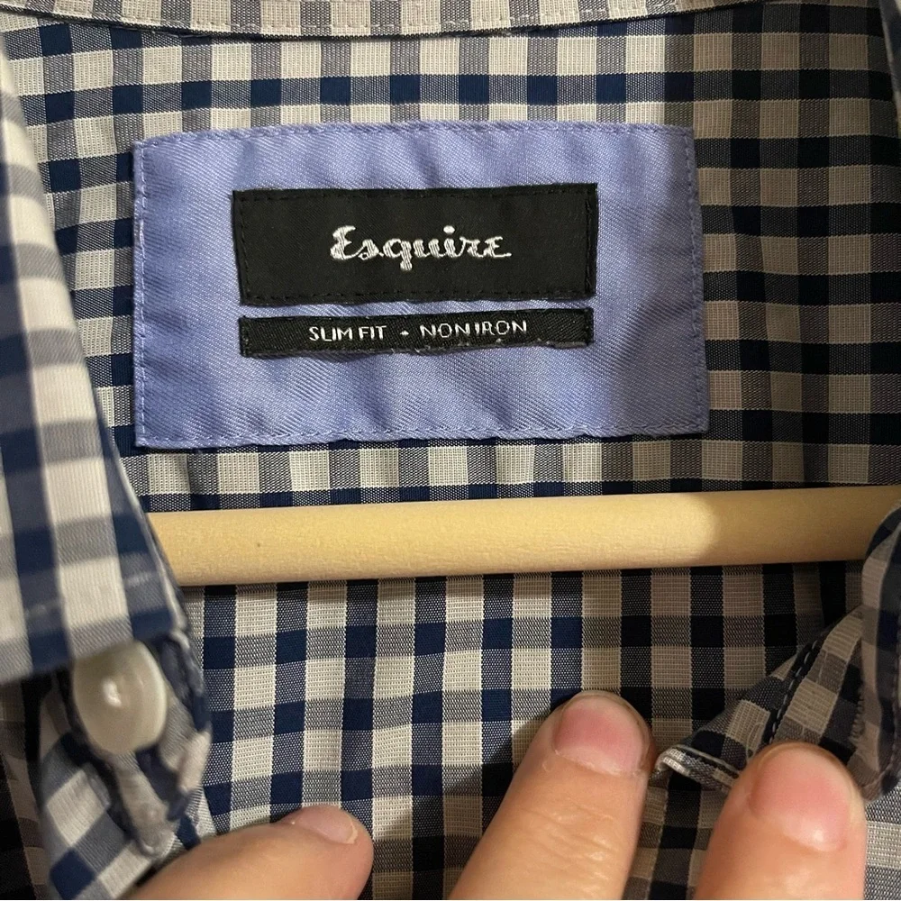 Blue and White Casual‎ Button Down Shirt